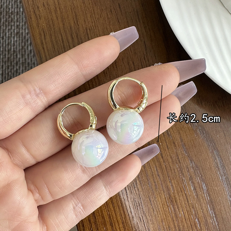 法式轻奢高级感炫彩大珍珠耳挂耳扣复古香风气质圆珠耳环耳圈新款,饰品/流行首饰/时尚饰品新,耳环,淘宝优惠券,粉丝福利购,淘宝优惠卷