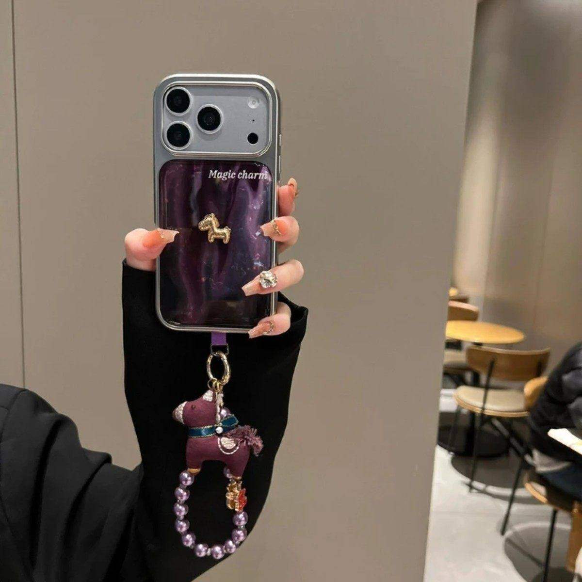 中国风复古渐层紫色立体小金马适用于苹果17pro手机保护壳iphone16马年手链条14promax滴胶13寓意好物15pro,3C数码配件,手机保护套/壳,淘宝优惠券,粉丝福利购,淘宝优惠卷