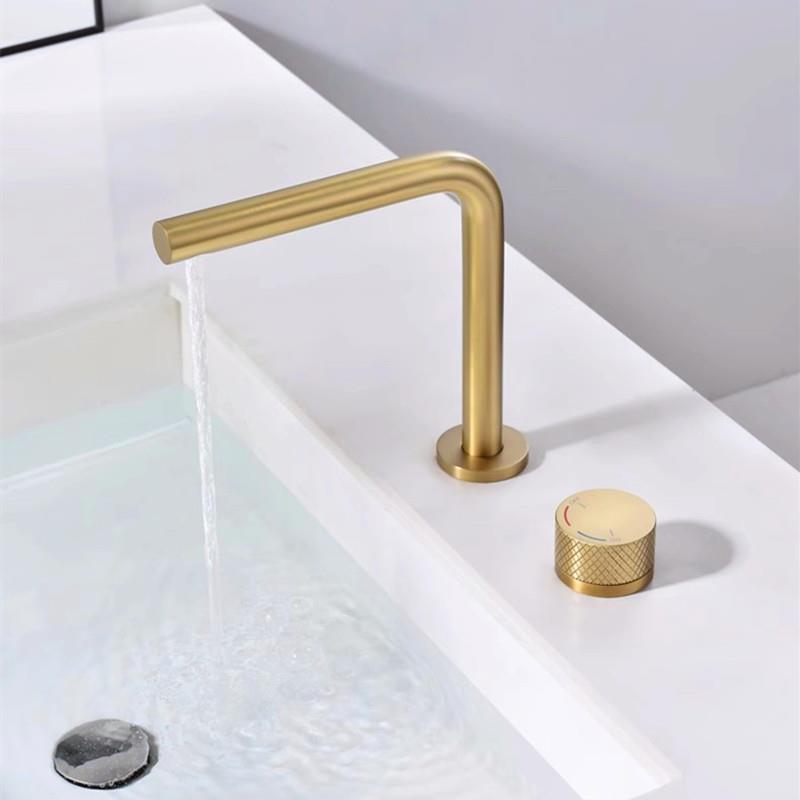 全铜分体式单把双孔面盆龙头