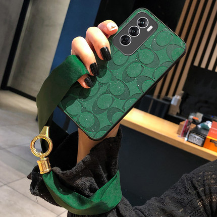 Icool适用reno13手机皮壳12pro闪金保护壳oppoRENO11PRO丝巾挂绳ins潮10硅胶套8软7se外壳全包边9软壳防摔