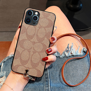 Icool适用苹果17手机壳16promax保护套15复古14PROMAX手环12斜挎挂绳13硅胶套x女软皮套11斜背全包边7 8plus