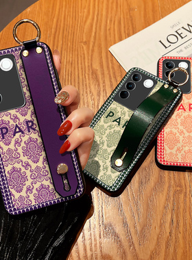 Icool适用s50斜背手机壳s30pro复古S20腕带支架vivoS19PRO保护皮套s17外壳s18轻奢12斜挎挂绳女s16夏天s15e软