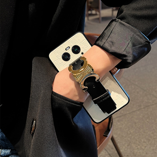 findx9便携腕带手机壳x8pro保护套压印手腕oppoFINDX6PRO硅胶套3软女X5皮壳真皮带x2网红x7ultra外壳适用于