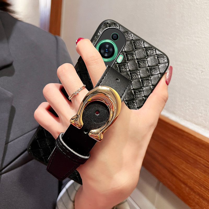 Icool适用华为nova15复古编织14ultra便携腕带13手机壳12pro套手带支架NOVA10PRO保护11皮套9se外壳7/8硅胶6