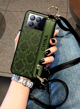 Icool适用小米mixfold3手机壳MIXFOLD2硅胶套斜挎Mix Fold腕带支架保护套中国风折叠屏软包斜背软硅胶皮外壳