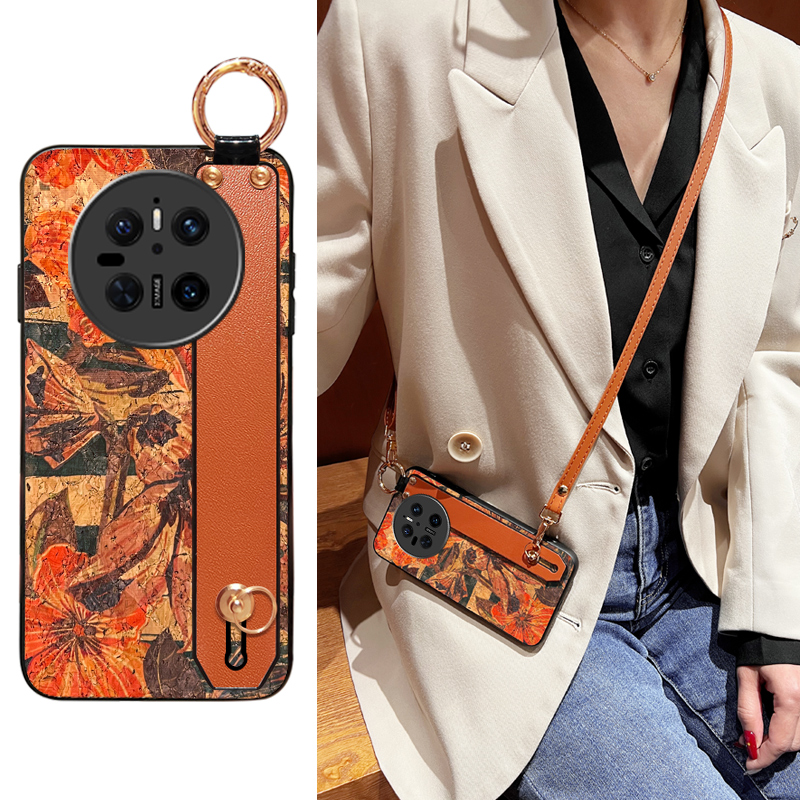 华为mate70软木纹复古印花保护壳