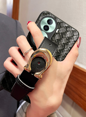 Icool适用reno15复古编织14pro便携腕带13手机壳12Pro支架11皮套oppoRENO10PRO保护套7se红色9外壳8/6/5硅胶