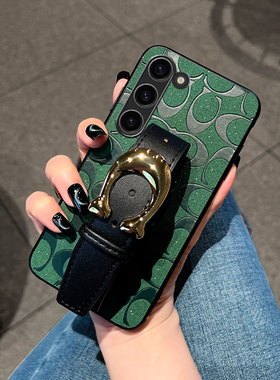 Icool适用三星S25便携腕带手机壳s24保护套CC手腕s23ultra真皮带S22ULTRA硅胶套s21带支架功能NOTE20全包边女