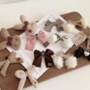 子挂件蝴充棉毛球蝴蝶结鞋 美拉德系咖色系鞋 饰扣鞋 带装 扣 花秋冬鞋