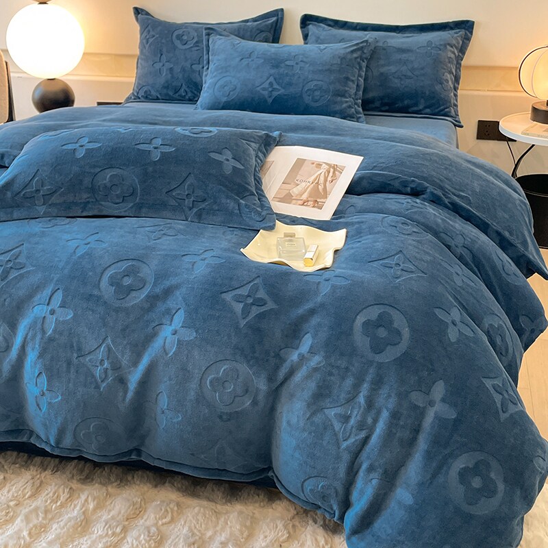 a类牛奶绒被套单件秋冬加厚加绒珊瑚绒法兰绒被罩保暖被芯套被单