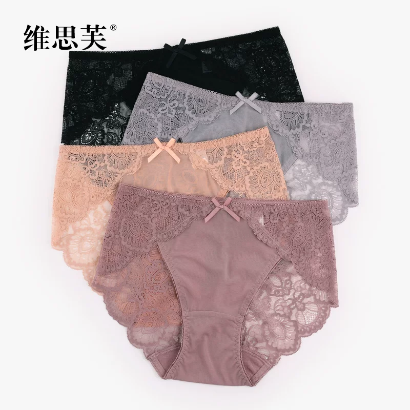  Lace pants, cotton sexy breathable trousers, mid rise
