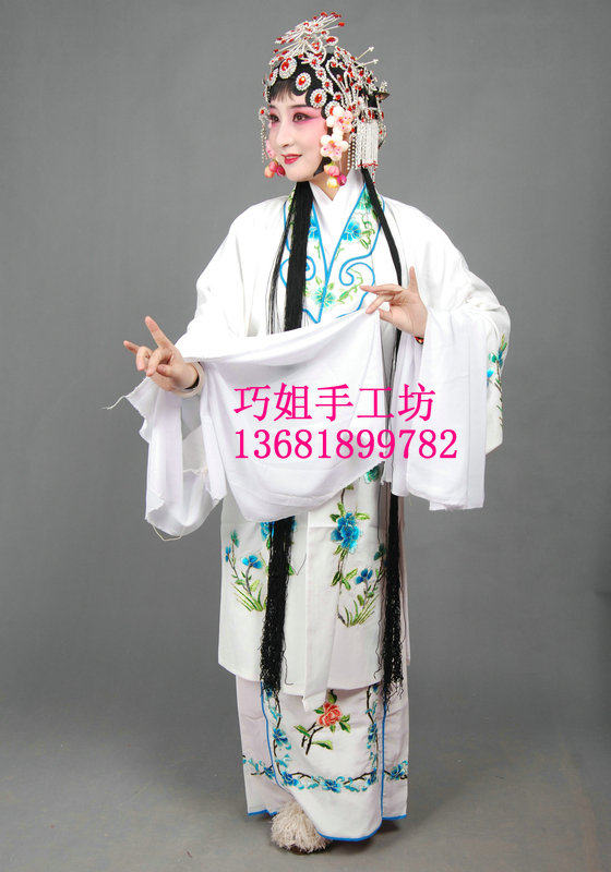 影楼摄影写真 白色戏服花旦衣 京剧戏服古装 戏曲白蛇传服装