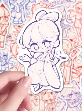 160张Q版动态素材贴纸卡通OC人体动态动态绘画临摹素材参考diy贴