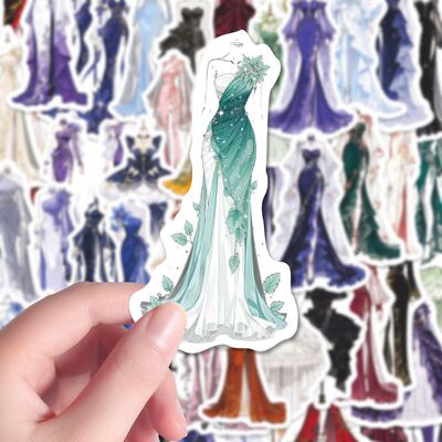 240贴礼服模板OC贴纸创意卡通高颜值礼服设计参考素材diy装饰贴画