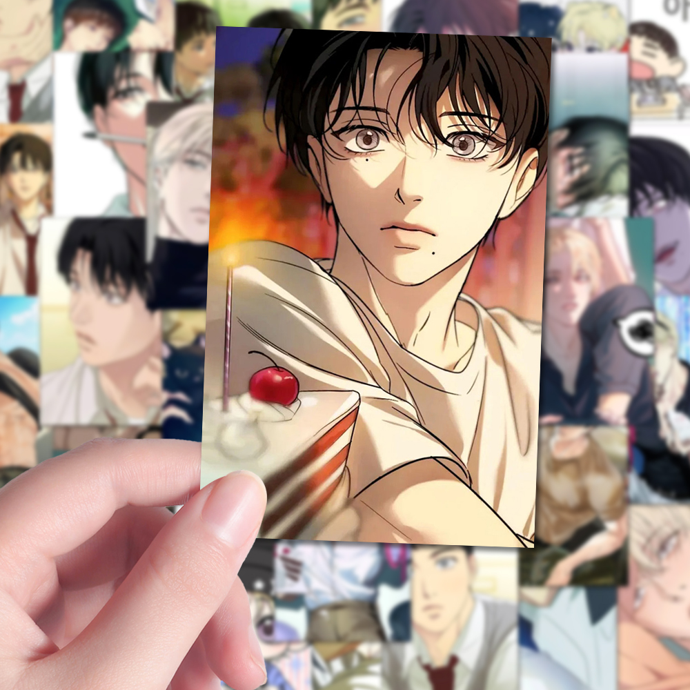 64张二次元韩漫同人backlight贴纸背光高颜值韩叙寅白荣云手账