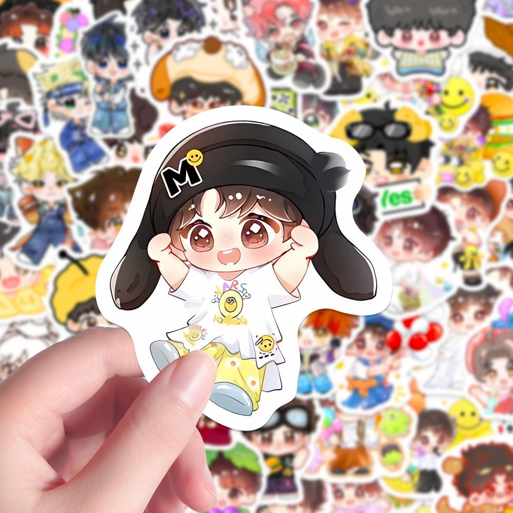 蟹黄堡专属】190张Q版黄子弘凡贴纸帅气少年趣味卡通装饰贴画DIY