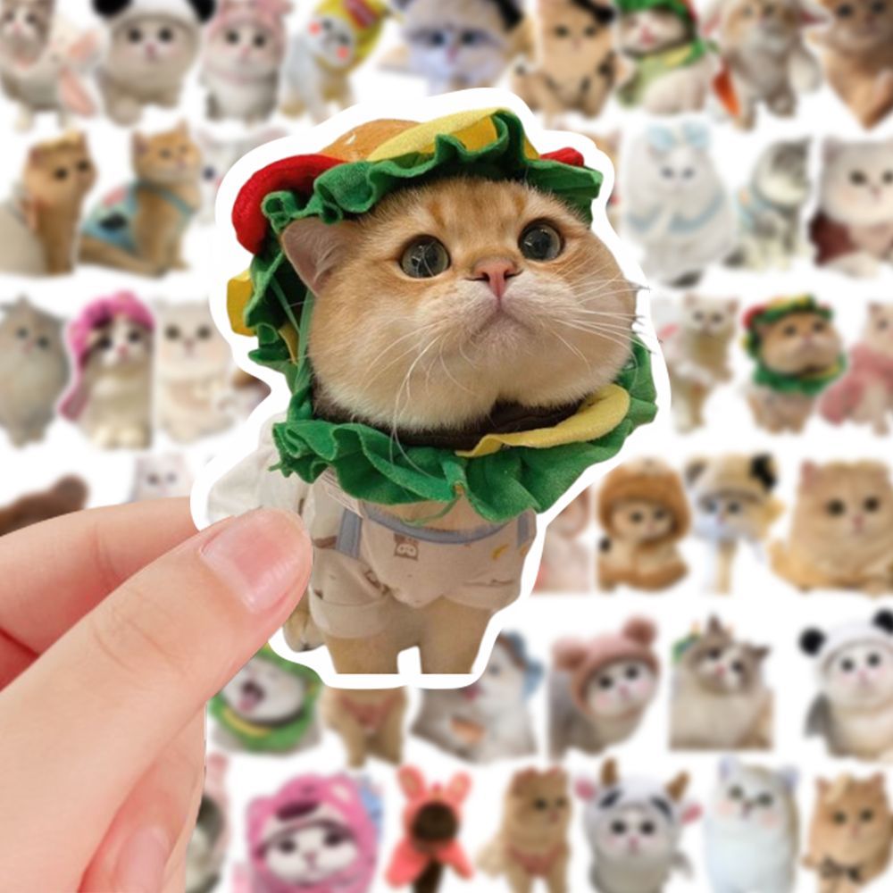 可爱哈基米小猫贴纸呆萌宠物猫手账素材自粘贴diy装饰手机壳贴画