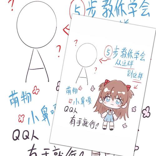 三分钟学会画QQ人贴纸新手绘画教学可爱QQ人绘画学习创意科普贴画