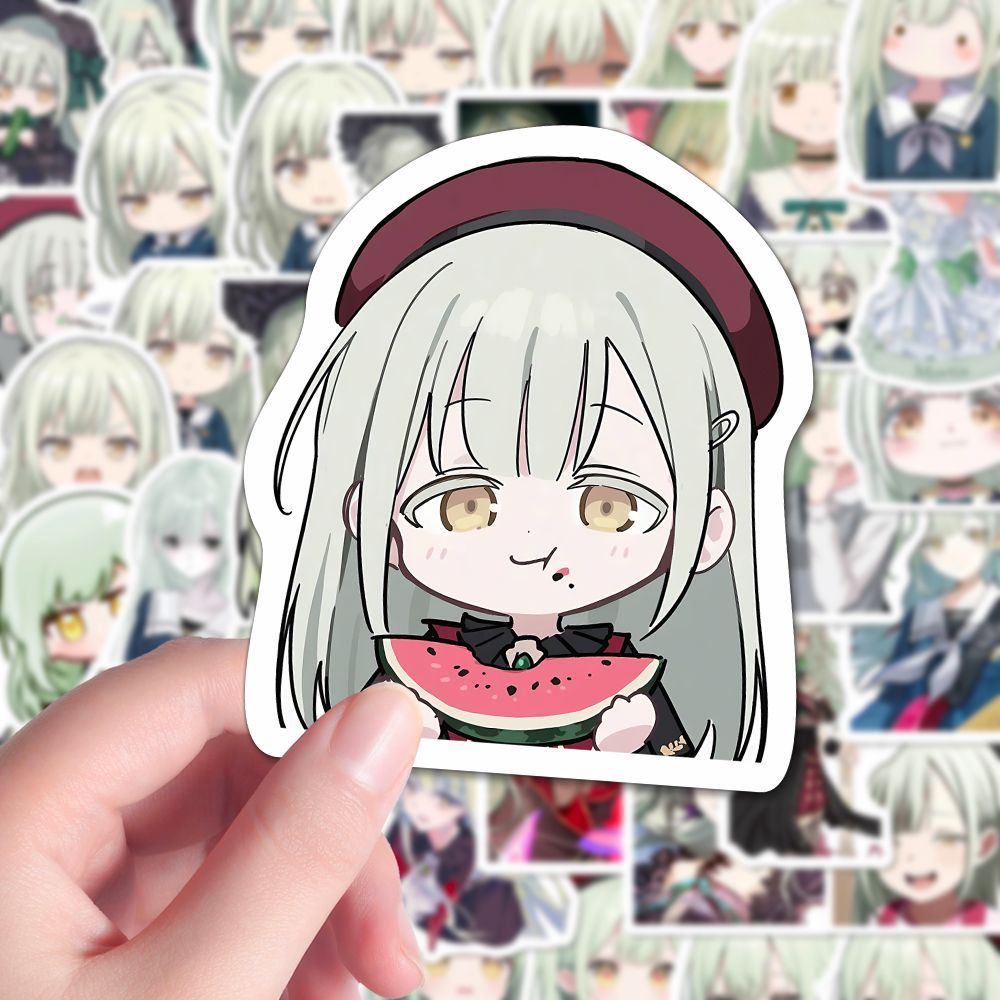 246贴若叶睦手绘Q版插画贴纸明日方舟mujika精美卡通装饰贴画diy