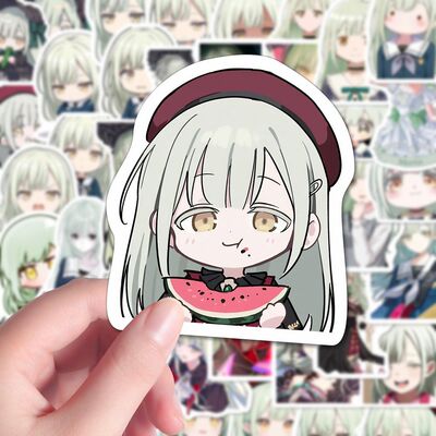 246贴若叶睦手绘Q版插画贴纸明日方舟mujika精美卡通装饰贴画diy