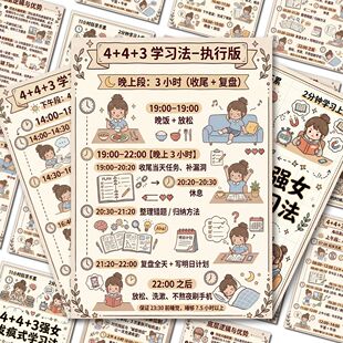 18大张强女学习法贴纸快速进入学习状态提升学习动力学习技巧贴画