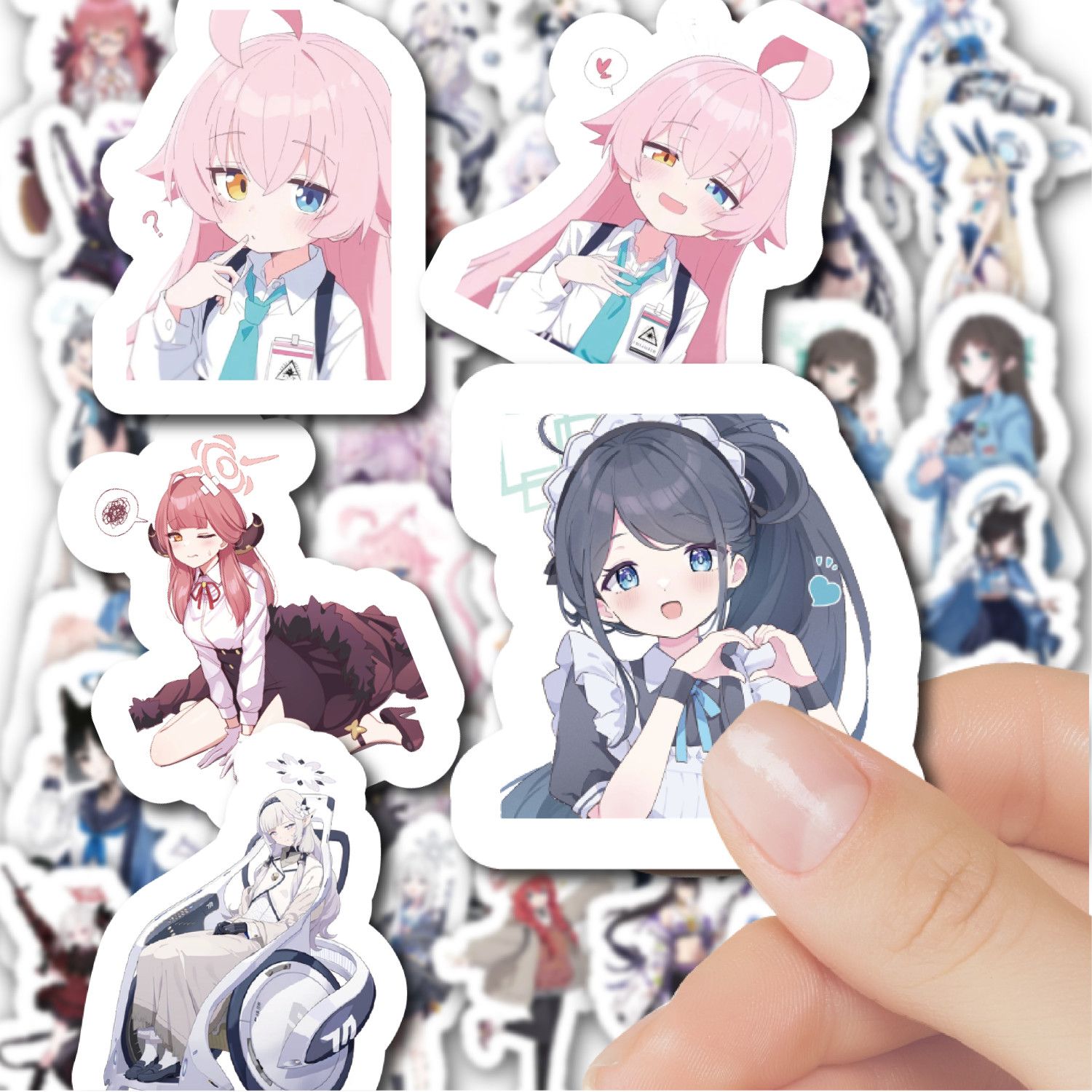 120张蔚蓝档案贴纸可爱卡通碧蓝二次元游戏周边贴画装饰水杯diy