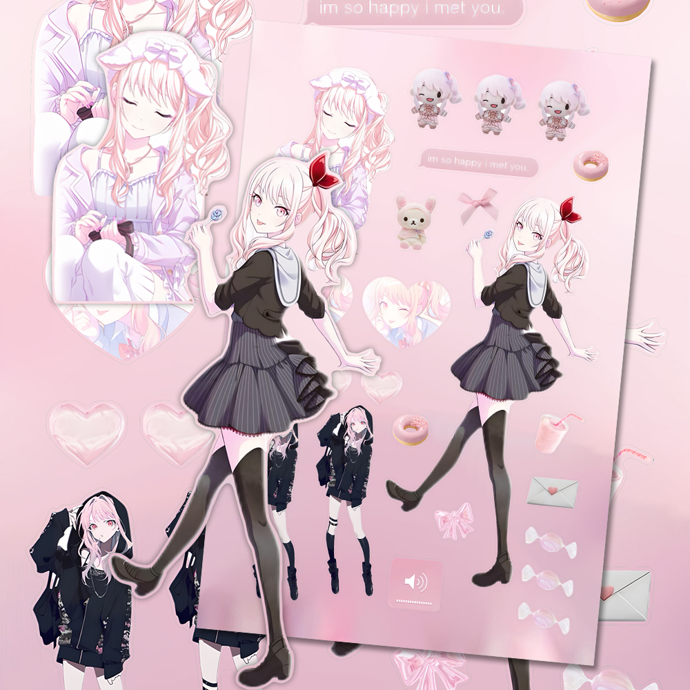 晓山瑞希贴纸二次元游戏少女世界计划pjsk贴纸书多彩舞台精美咕卡