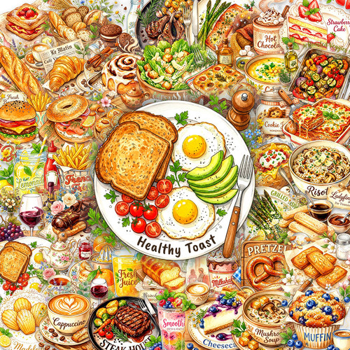 100张美食插画PET贴纸精致涂鸦美食漂亮饭素材贴画diy装饰笔记本