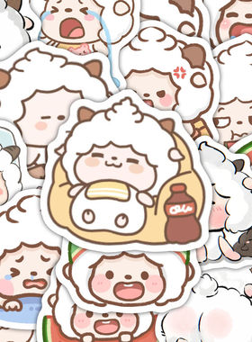 118张Q版懒羊羊贴纸可爱小懒同人动漫周边卡通装饰手机笔记本防水