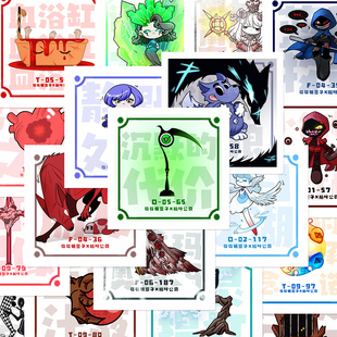 198张脑叶公司异想体贴纸netzach废墟图书馆月亮计划爆款周边贴画