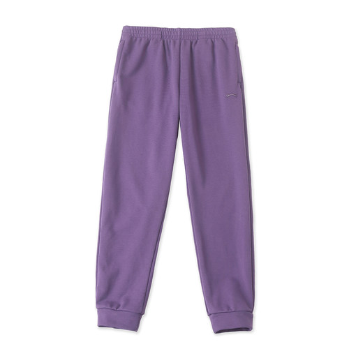 E54 秋季新款纯色松紧腰束脚卫裤男女宽松百搭毛圈九分休闲运动裤
