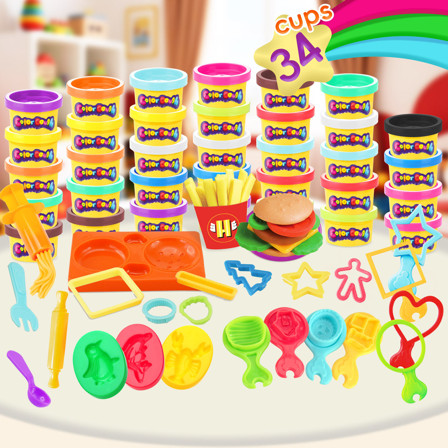 培培乐正品橡皮泥不干宝宝彩泥套装DIY模具工具儿童玩具美食动物