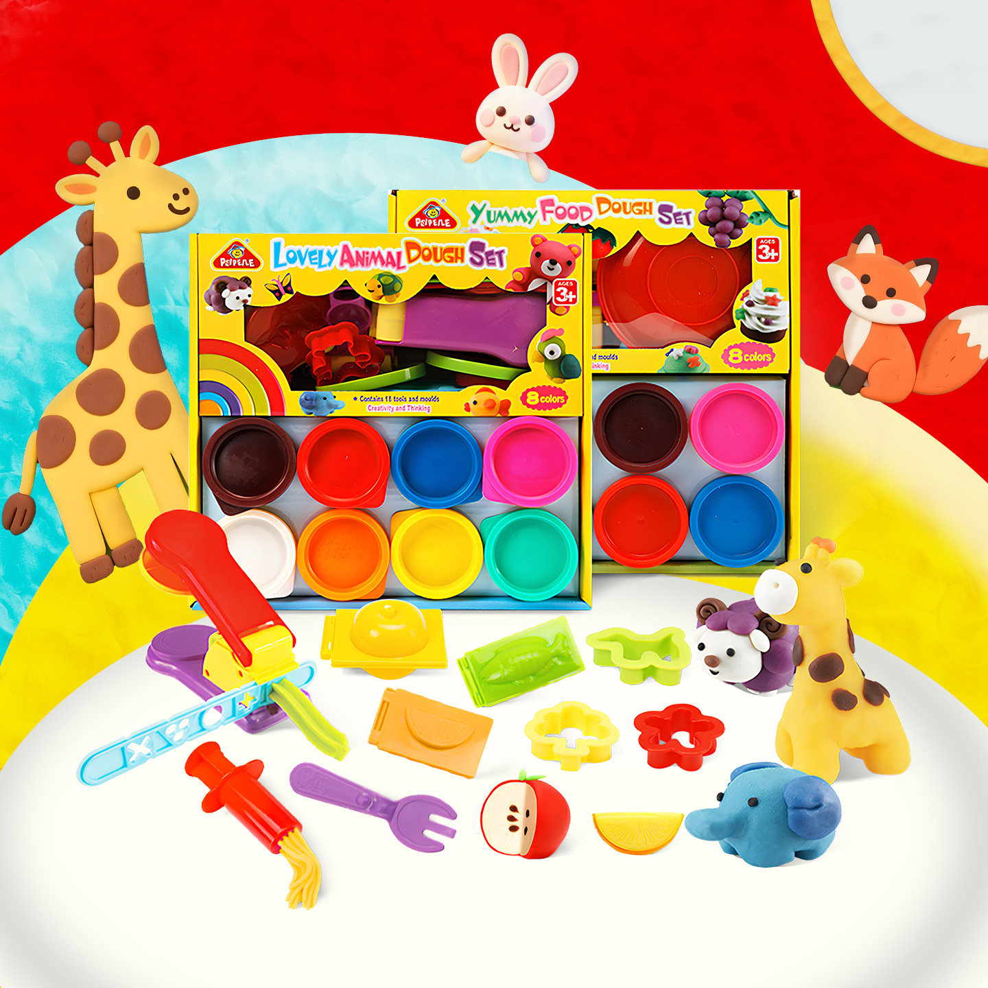 培培乐橡皮泥彩泥模具工具套装手工安全小麦面粉不干彩泥儿童玩具