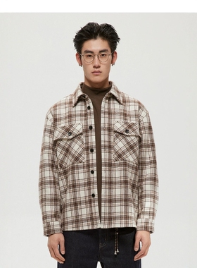 GXG男装商场同款极简系列格子短羊毛大衣冬季专柜新品 GD1061485J