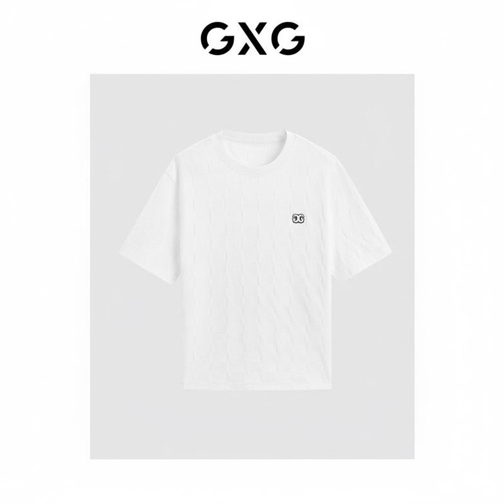 GXG男装 白色精致绣花圆领短袖T恤24年夏新品G24X442013,男装,T恤,淘宝优惠券,粉丝福利购,淘宝优惠卷