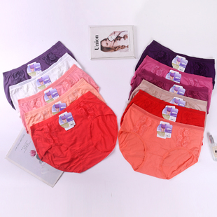 包邮 肥妈孕妇莫代尔高弹无痕中腰三角女内裤 秋梦儿经典 大版 款 六条