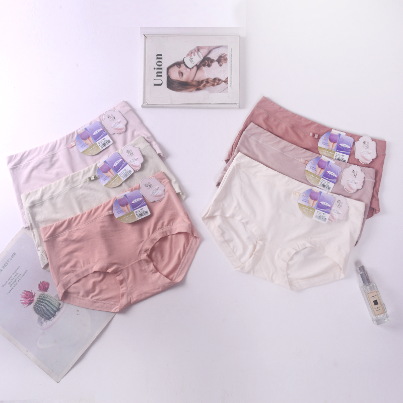 秋梦儿蚕丝裆莫代尔高弹中腰内裤