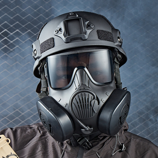 战术防护全脸面罩具赛博朋克防毒雾双孔罐军事迷装饰品野战CS装备
