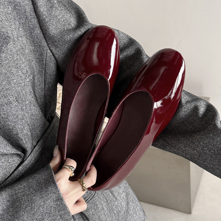 玛丽珍小皮鞋平底浅口小红鞋亮面漆皮芭蕾舞鞋仙女温柔真皮瓢鞋,女鞋,浅口单鞋,淘宝优惠券,粉丝福利购,淘宝优惠卷