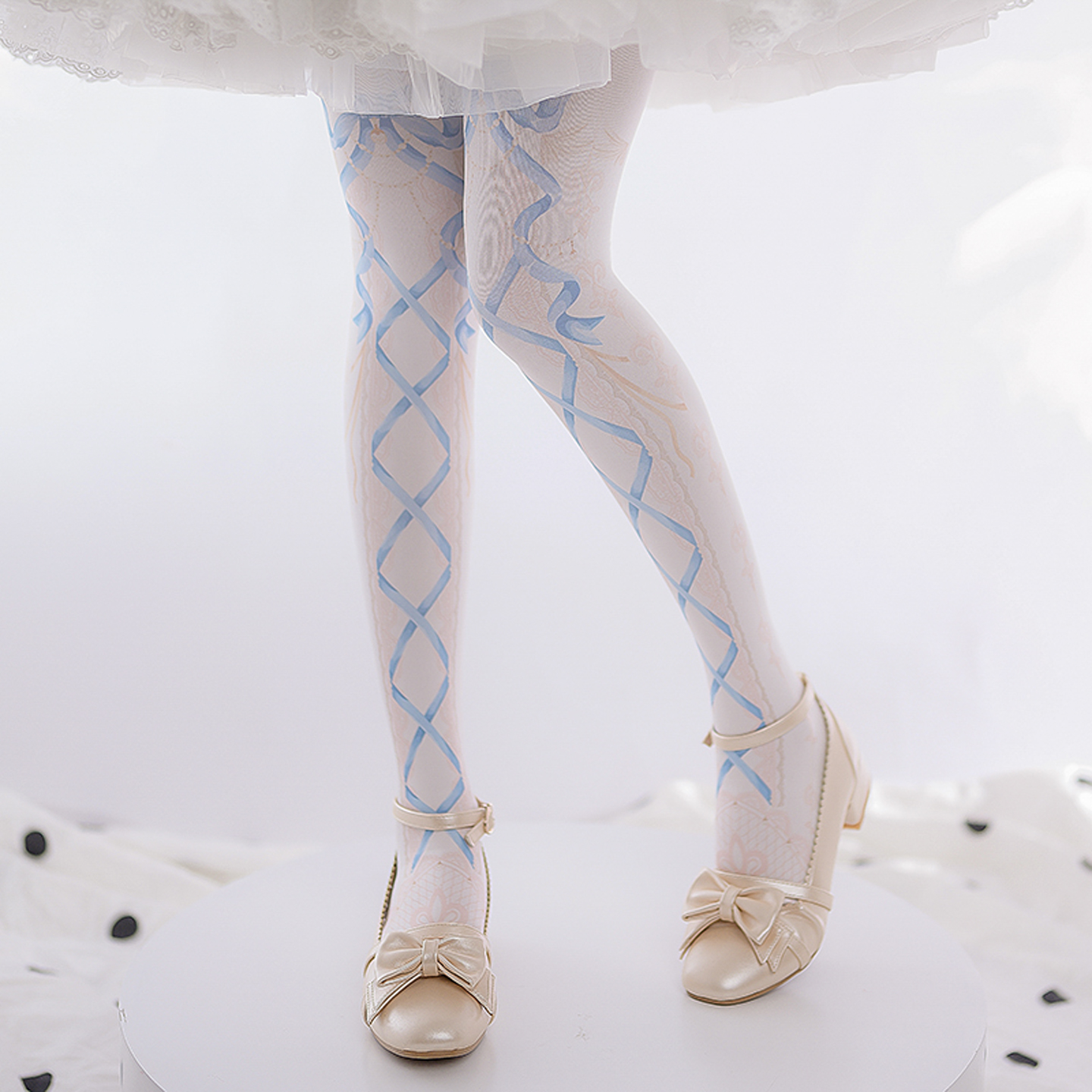 爱与誓言Lolita袜子女春夏120D天鹅绒印花连裤袜洛丽塔甜日系lo袜