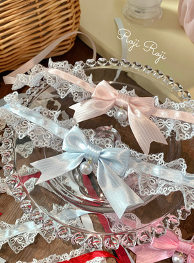 rojiroji手作日制大蝴蝶结choker锁骨链女颈带百搭洛丽塔小物项圈