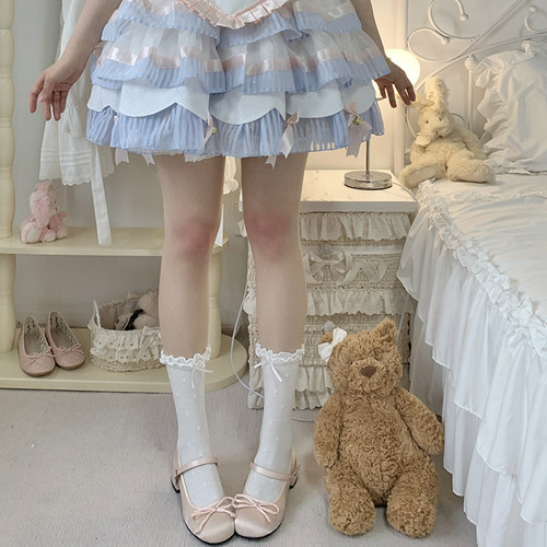 roji膝盖腮红丝袜Lolita女美肤袜
