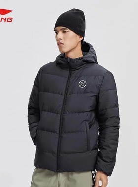 李宁羽绒服男女同款2024秋冬季新款男子宽松韦德系列短款外套男