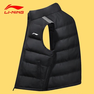 李宁棉马甲男2024冬季 棉服夹棉羽绒棉坎肩男加厚保暖防风背心 新款