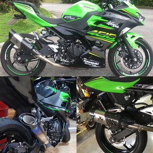 摩托车适用川崎ninja400改装尾段Z250/300天蝎忍者Z400排气管配件