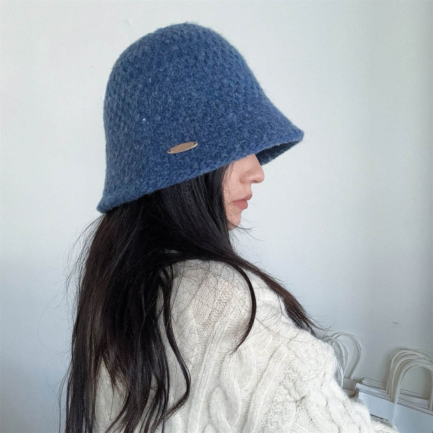 简约秋冬厚实毛线渔夫帽女显白韩系藏蓝色圆顶防风针织时尚盆帽子,服饰配件/皮带/帽子/围巾,帽子,淘宝优惠券,粉丝福利购,淘宝优惠卷