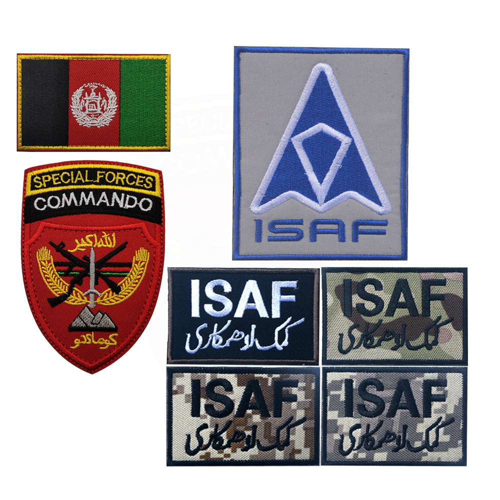 COMMANDO阿富汗特种突击队勋章 士气章刺绣魔术贴 ISAF臂章识别章