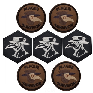 瘟疫医生 欧洲黑死病 乌鸦面具个性徽章军迷背包魔术贴章士气臂章