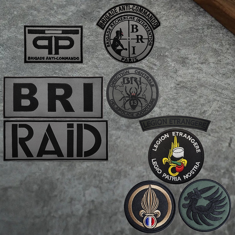 法国bri反突击队刺绣魔术贴徽章 外籍军团臂章战术背心士气章胸章