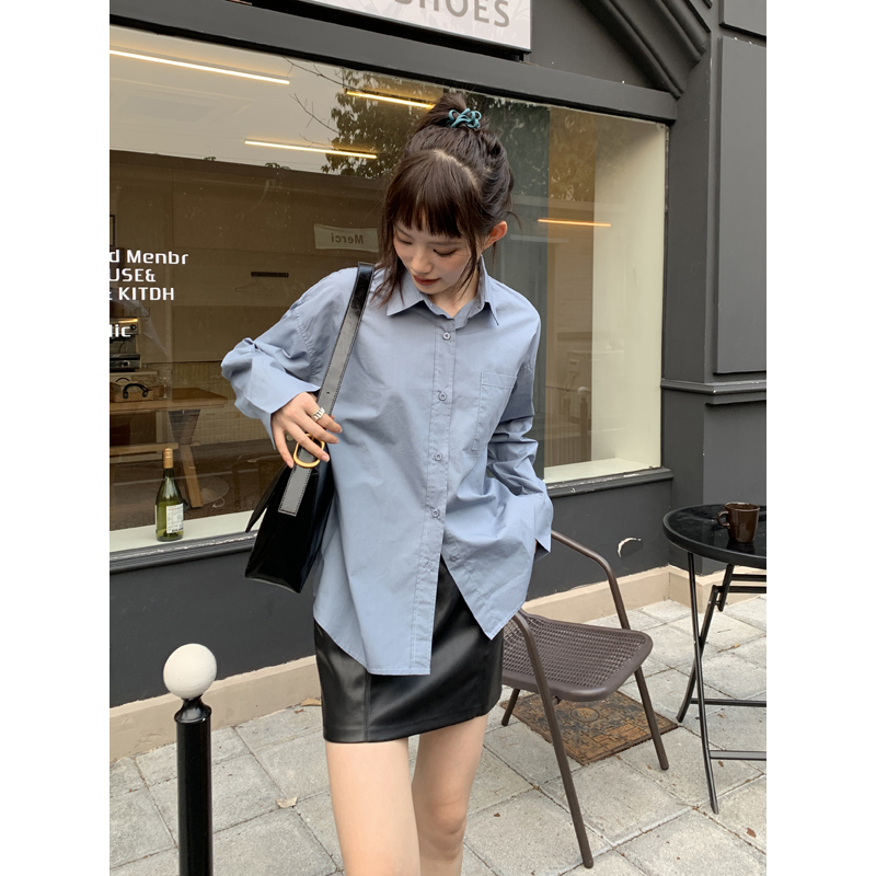 谧斯宽松休闲长袖纯棉女款衬衫